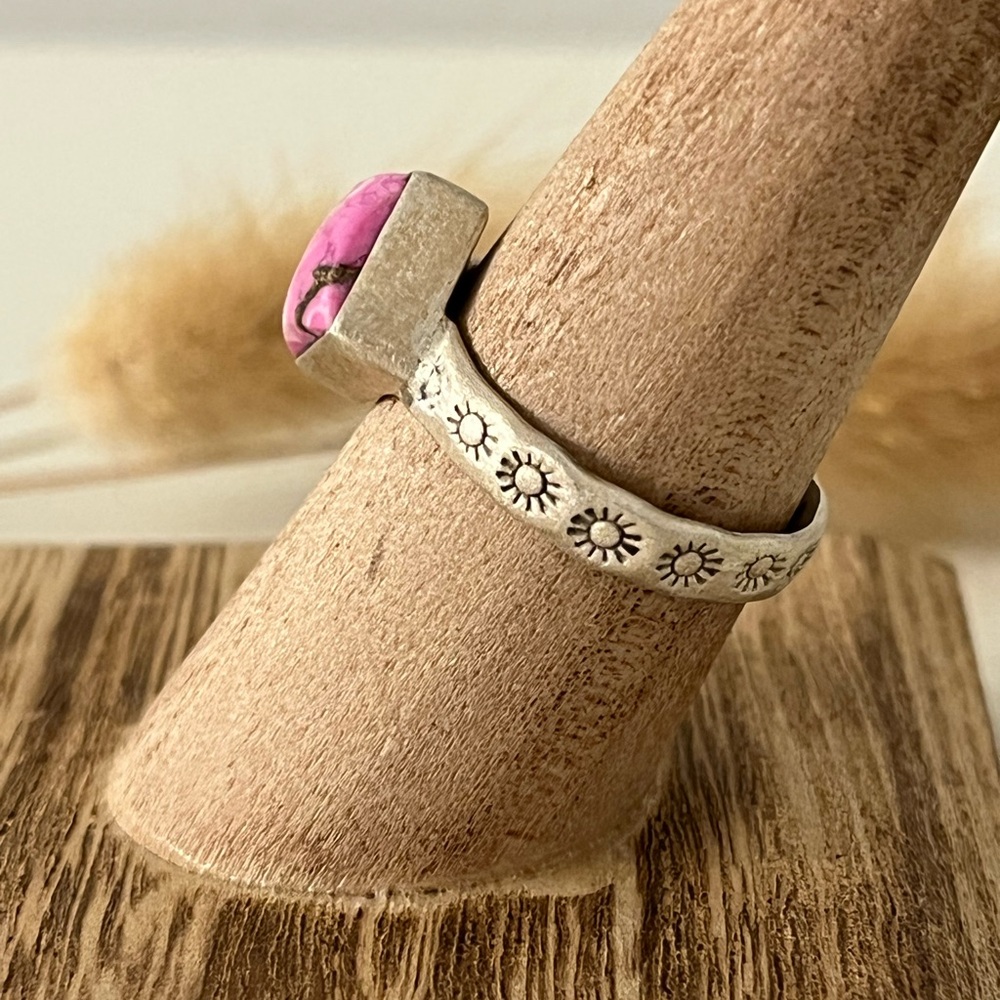 Solid 925 Sterling Silver Cotton Candy Gemstone R… - image 3